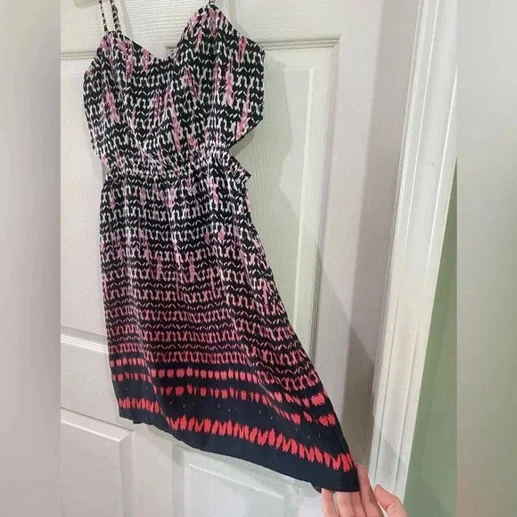 American Eagle Womens Size 6 Dress Spaghetti Strap Colorful Aztec Mini - Picture 3 of 13